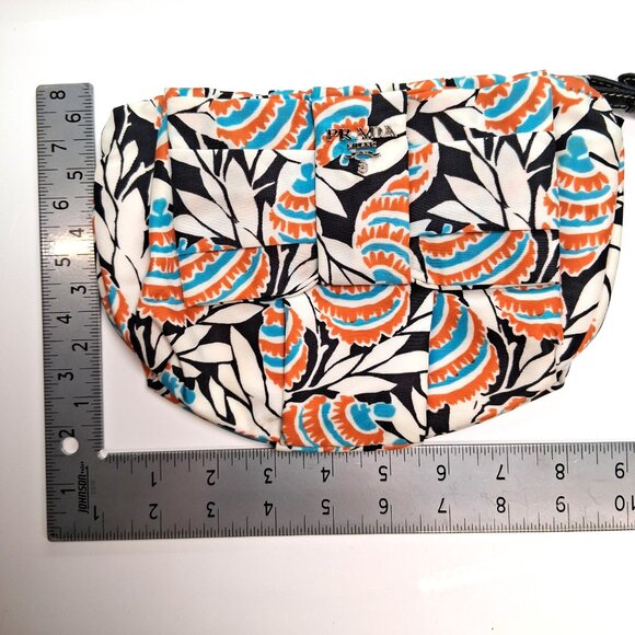 Vintage Prada Mini Wristlet Handbag Clutch White, Orange, Blue, Tropical Floral - Picture 14 of 14